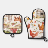 カワイファームハ素朴ウス 鍋つかみ&鍋敷きセット (正面)