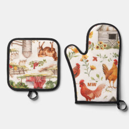 カワイファームハ素朴ウス 鍋つかみ&鍋敷きセット