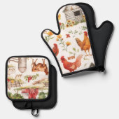 カワイファームハ素朴ウス 鍋つかみ&鍋敷きセット (正面/裏面)