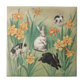 カワイブニーと水仙の花アンティークイースター タイル