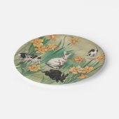 カワイブニーと水仙の花アンティークイースター ペーパープレート (アングル)