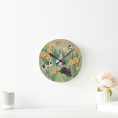 カワイブニーと水仙の花アンティークイースター ラウンド壁時計 (ホーム)
