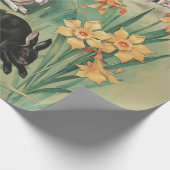 カワイブニーと水仙の花アンティークイースター ラッピングペーパー (角)