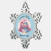 カワイペンギン夫婦の休日 スノーフレークピューターオーナメント (右)