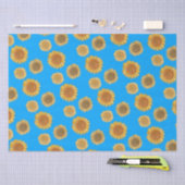 カワイボホエレガントファームハウスイエローブルーサンフラワー 薄葉紙 (クラフト)