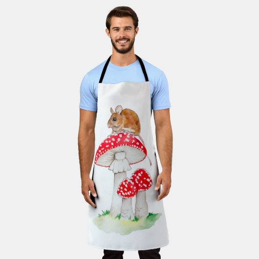 カワイマウスon fly agaulic water color エプロン (着用した状態)