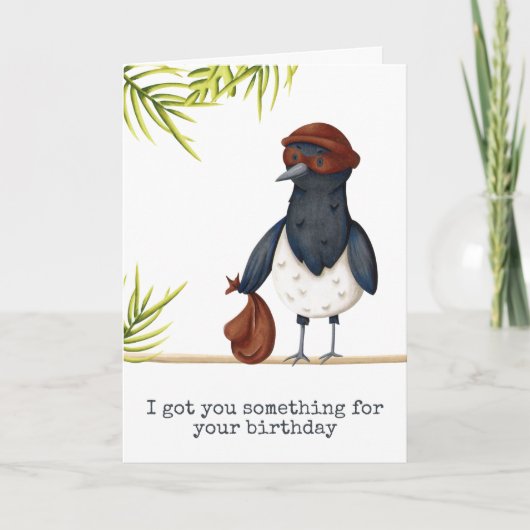 カワイマグピおもしろいーパーソナライズされた誕生日 カード (正面)