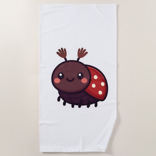カワイメイ甲虫 – かわいい森チャーム ビーチタオル (正面)