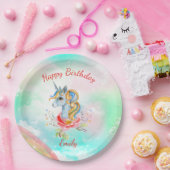 カワイユニコーンレインボーバースデーパーティー紙プレート ペーパープレート (パーティー)