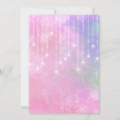 カワイユニコーン顔ピンクフラワーズバースデーパーティー 招待状 (裏面)