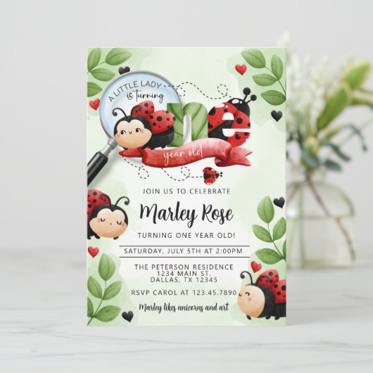 カワイラディバカブトムシONE 1歳の誕生日パーティー 招待状 (スタンド正面)