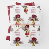 カワイル・レッド・ヘア・フェアパーソナライズされたーズ ラッピングペーパーシート (インサイチュ)