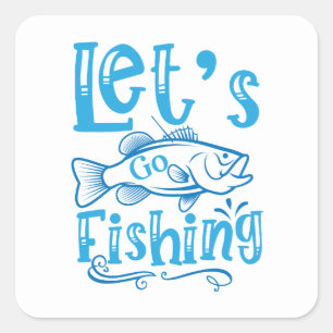 カワイレッツスポーツ魚釣りワードアート スクエアシール