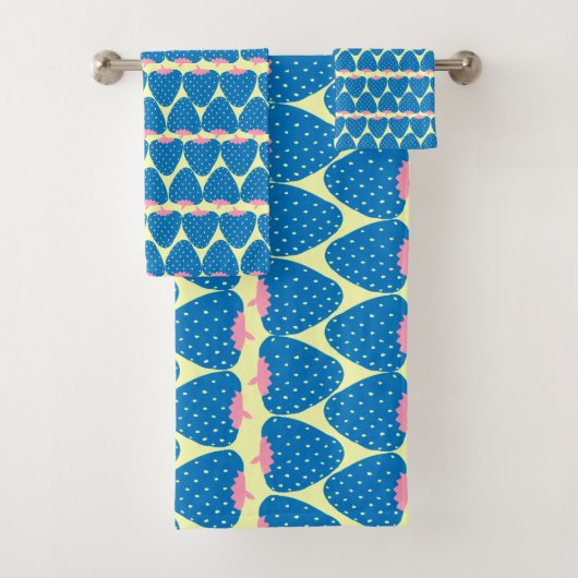 カワイレトロいちごの青とピンク バスタオルセット (インサイチュ)