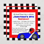 カワイレースをテーマにした子ども向け誕生日 招待状 (正面/裏面)