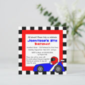 カワイレースをテーマにした子ども向け誕生日 招待状 (スタンド正面)