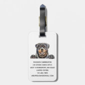 カワイロッティワンピードッグマム水彩ロットワイラー ラゲッジタグ (裏面縦)