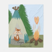 カワイローンキツネ フリースブランケット (正面)