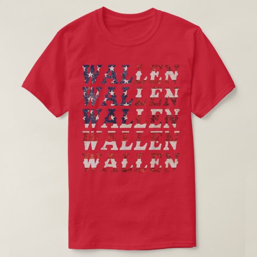 カワイワレンアメリカ国旗赤白青マーチアウト Tシャツ (デザイン正面)