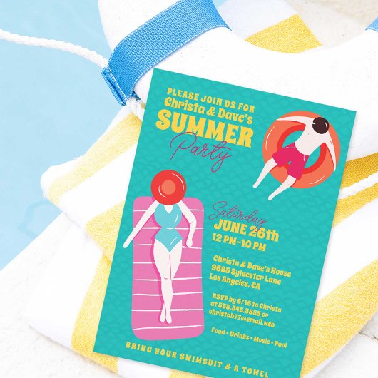 カワイートカートアートプールパーティー 招待状