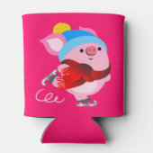 カワイートカートゥーンアイススケートで滑る豚クーラーボックス 缶クーラー (裏面)