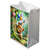 カワイートカートゥーンベビーベアーカブ誕生日 ミディアムペーパーバッグ (正面アングル)