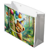 カワイートカートゥーンベビーベアーカブ誕生日 ラージペーパーバッグ (正面アングル)