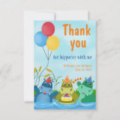 カワイートカートカバ誕生日サンキューカード サンキューカード (正面)