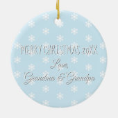 カワイートカートキャット雪だるまウィンターホリデー セラミックオーナメント (裏面)