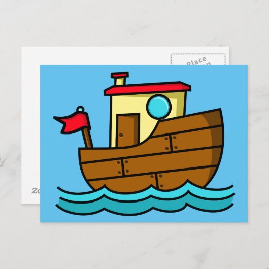 カワイートカートボートイラストレーション ポストカード (正面/裏面)