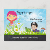 カワイートカートンウェルカム新学期はがき ポストカード (正面)