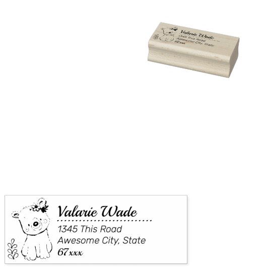 カワイートカートンベア差出人住所 ラバースタンプ (押印)