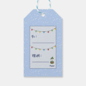 カワイートカートンポーラーベアーブルーホリデーギフトラベル ギフトタグ (裏面)