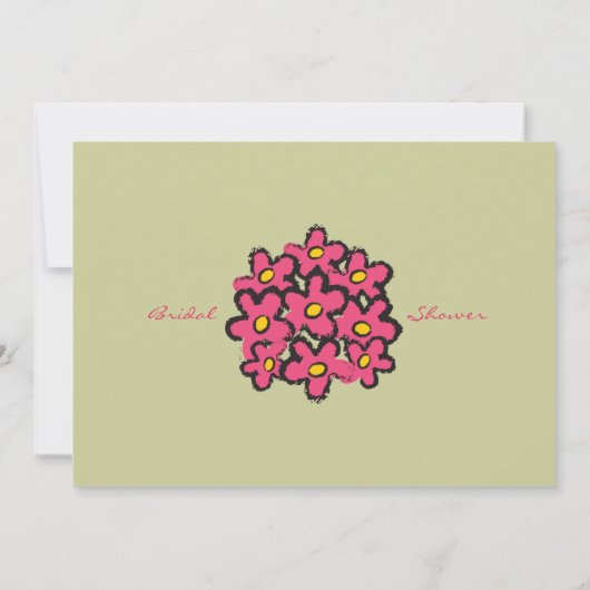 カワイートカートン結婚ズ花嫁デイジーブライダルシャワー 招待状 (裏面)