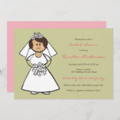 カワイートカートン結婚ズ花嫁デイジーブライダルシャワー 招待状 (正面/裏面)