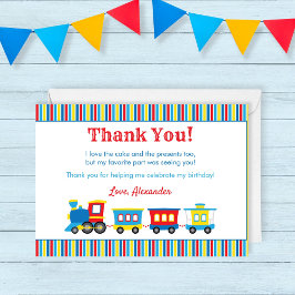カワイートトレイン誕生日サンキューカード サンキューカード