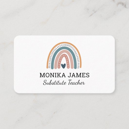 カワイートリプレース先生ブルーボーホレインボー 名刺 (正面)