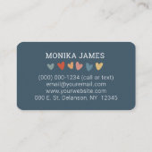 カワイートリプレース先生ブルーボーホレインボー 名刺 (裏面)