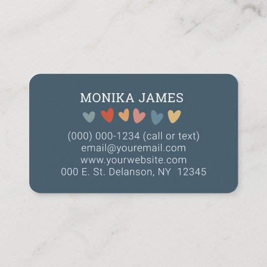 カワイートリプレース先生ブルーボーホレインボー 名刺 (裏面)