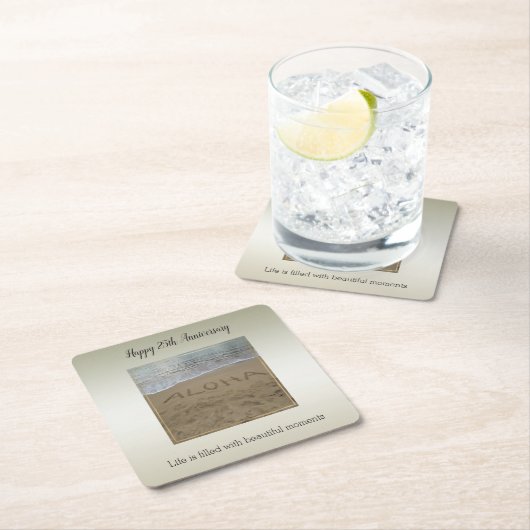 カワイ ハワイ アロハビーチ 美しい瞬間         スクエアペーパーコースター (インサイチュ)