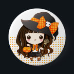 カワイiiiハロウィーンの魔女 缶バッジ<br><div class="desc">ハッピーかわいいハロウィーン魔女</div>