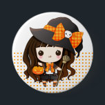 カワイiiiハロウィーンの魔女 缶バッジ<br><div class="desc">ハッピーかわいいハロウィーン魔女</div>
