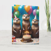 カワウの三つ子があなたを大好きな誕生日パーティー カード (裏面)