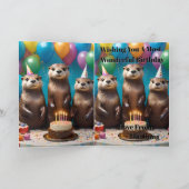 カワウの三つ子があなたを大好きな誕生日パーティー カード (内部)