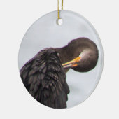 カワウの鳥のオーナメント セラミックオーナメント (左)
