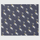 "カワウソこの世界"のかわいいカワウソの宇宙飛行士 ラッピングペーパー (フラット)