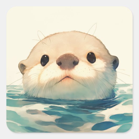 カワウソって何してるの？ スクエアシール (正面)