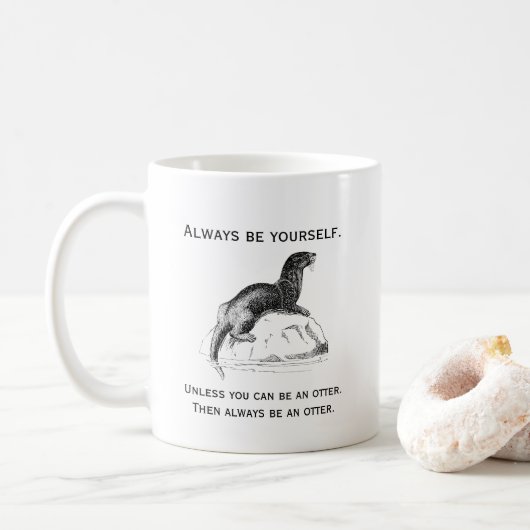 カワウソでいる自分も楽しんで Funny コーヒーマグカップ (ドーナツ)