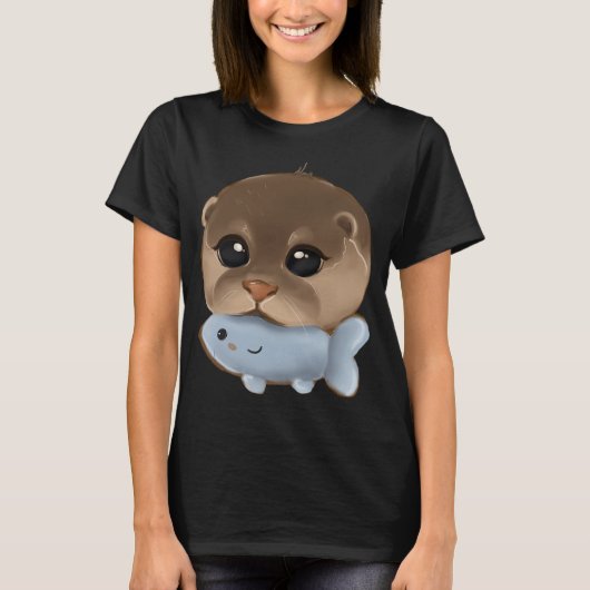 カワウソとおもちゃ Tシャツ (正面)