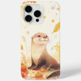 カワウソとカボチャの幻想的な秋 iPhone 15 PRO MAXケース